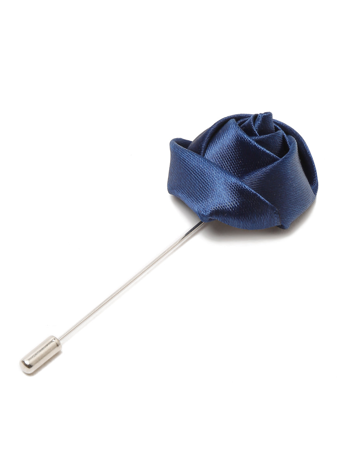 Checkered Blue Italian Silk Necktie Set Pocket Square Chrome Tiepin cufflinks and Brooch