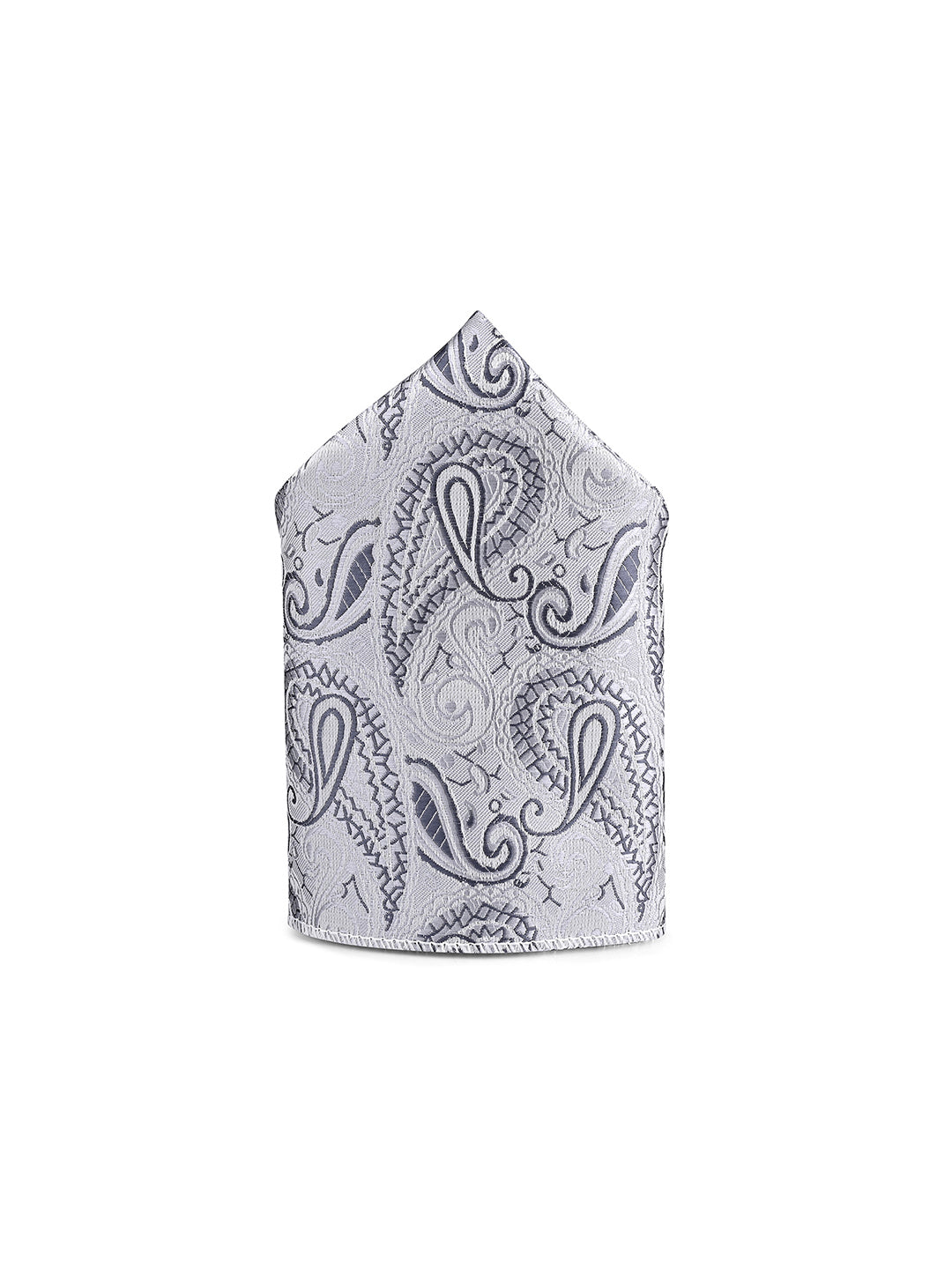 Charcoal Grey Luxury Polyster Micro Fabric Necktie Set Pocket Square Chrome Tiepin