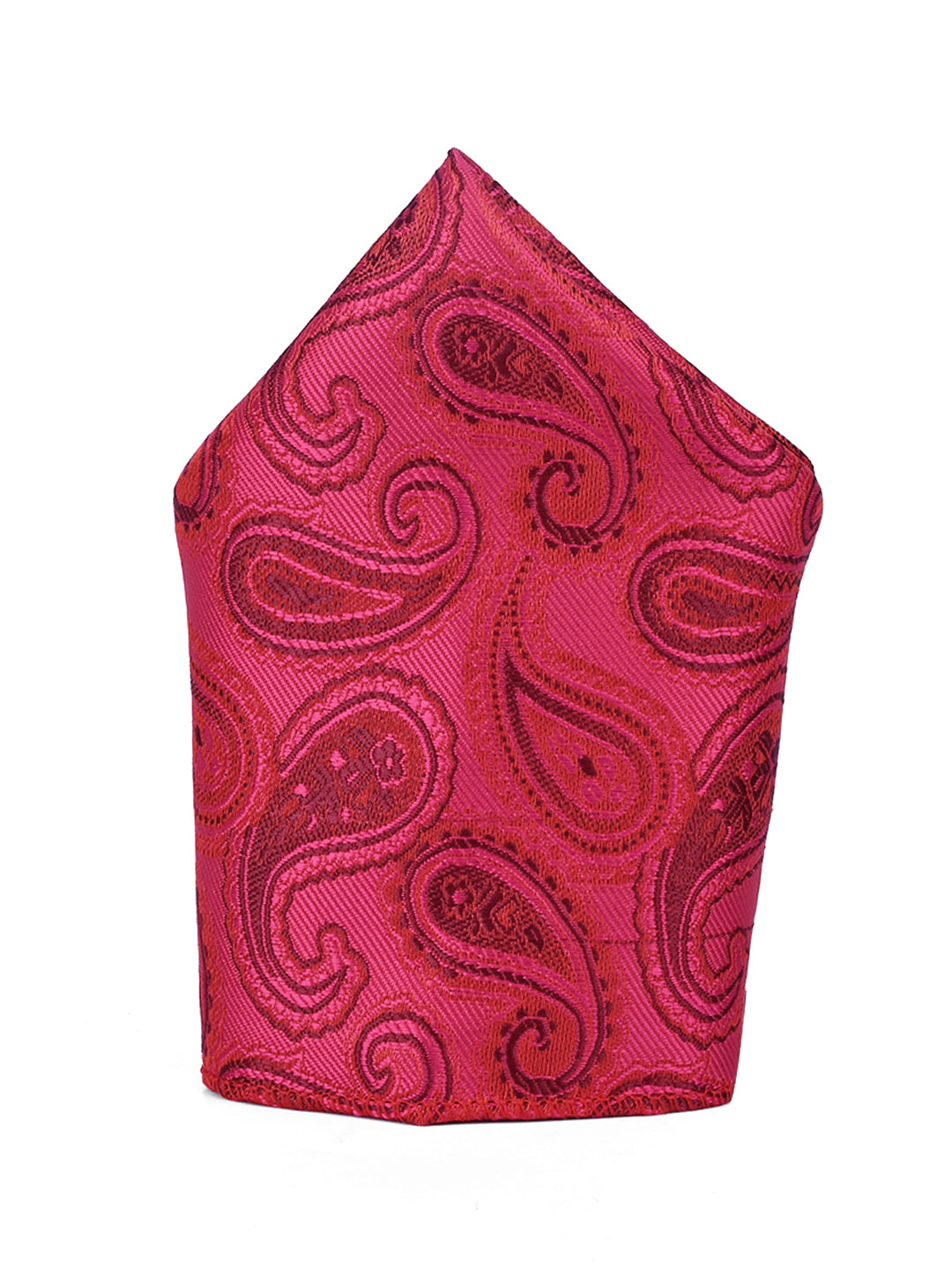 Venetian Red Luxury Italian Silk Necktie Set Pocket Square Chrome Tiepin Cufflinks and Brooch