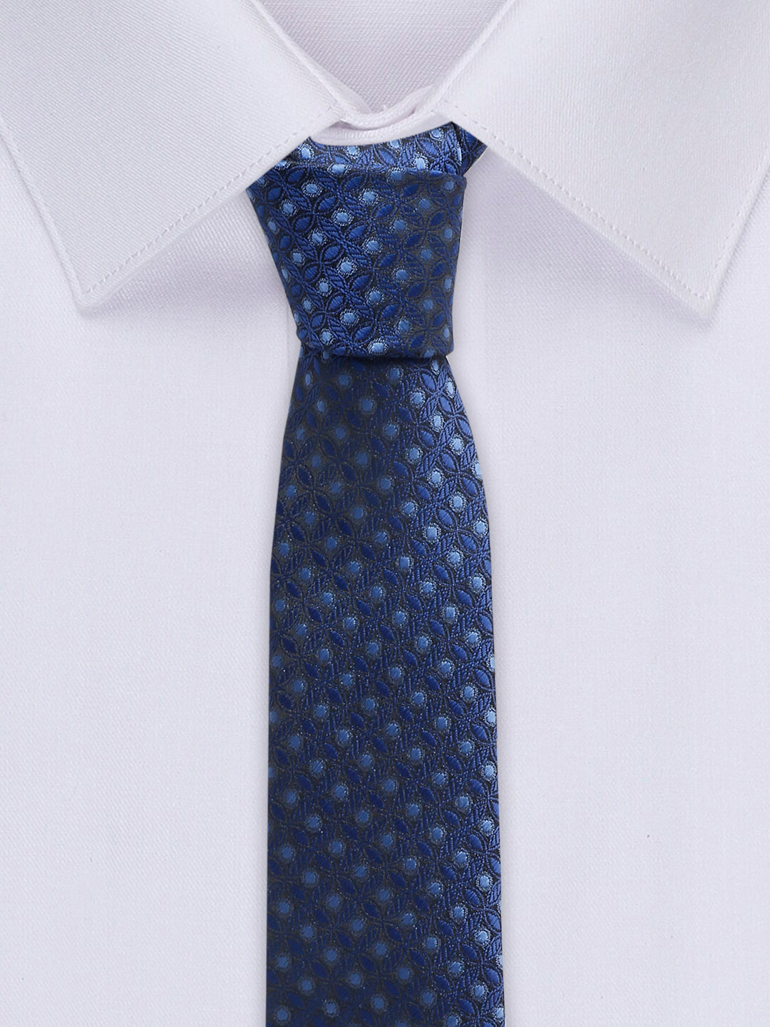 Admiral Blue Italian Silk Necktie Set Pocket Square Golden Tiepin