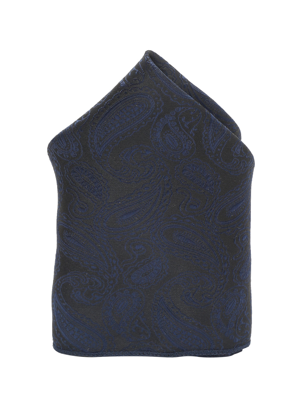 Space Blue Italian Silk Necktie Set Pocket Square Golden Tiepin