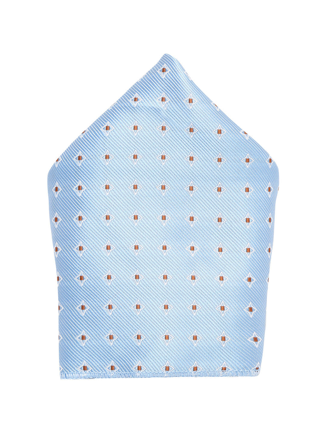 Baby Blue Italian Silk Necktie Set Pocket Square Golden Tiepin