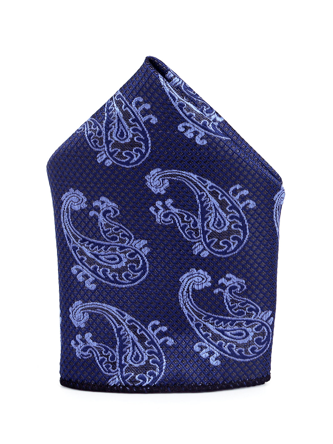 Navy Blue Luxury Italian Silk Necktie Set Pocket Square Golden Tiepin