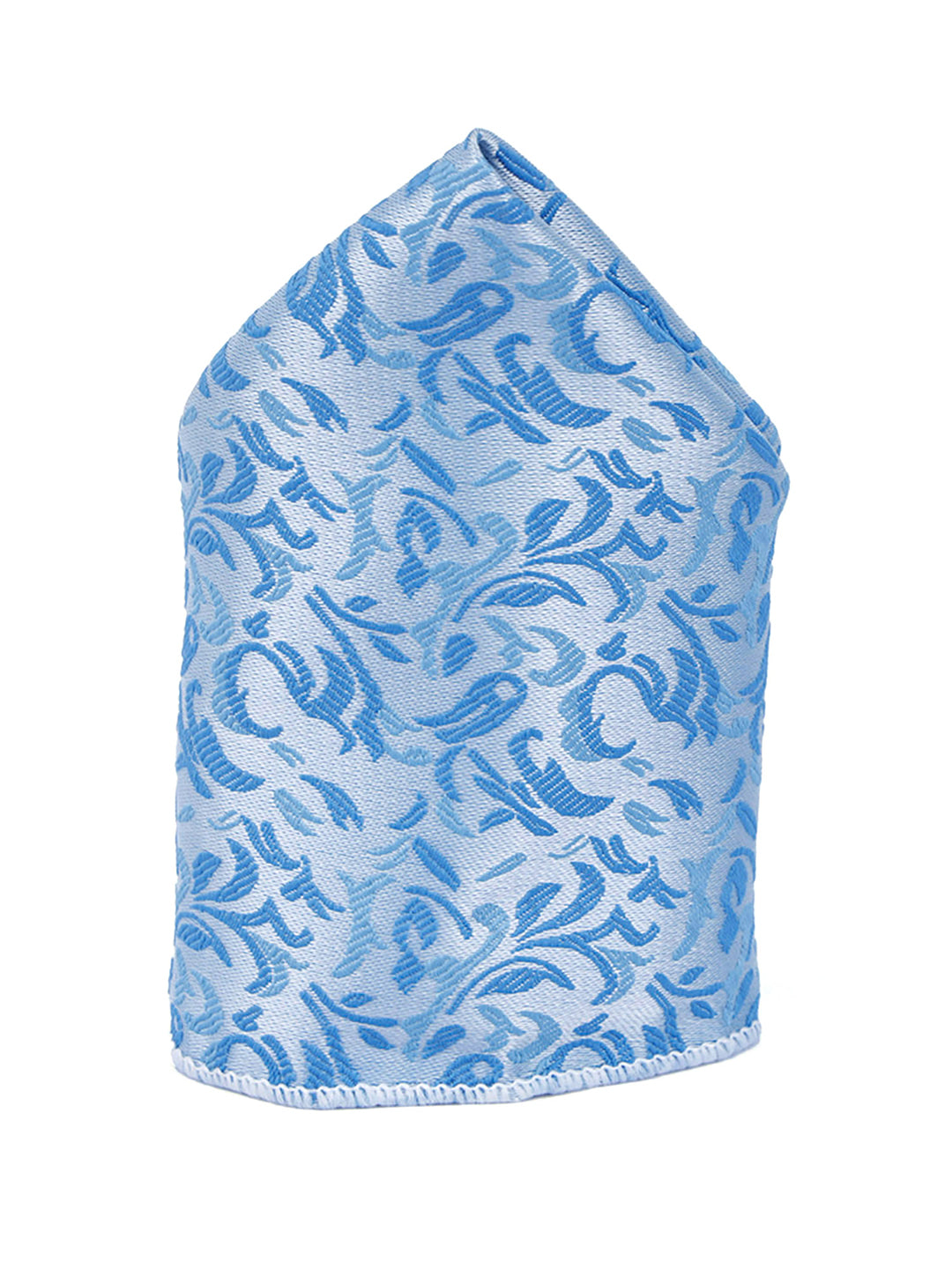 Arctic Blue Luxury Italian Silk Necktie Set Pocket Square Golden Tiepin