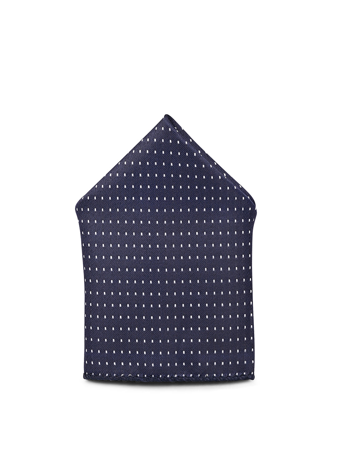 Blue Luxury Polyster Micro Fabric Necktie Set Pocket Square Golden Tiepin