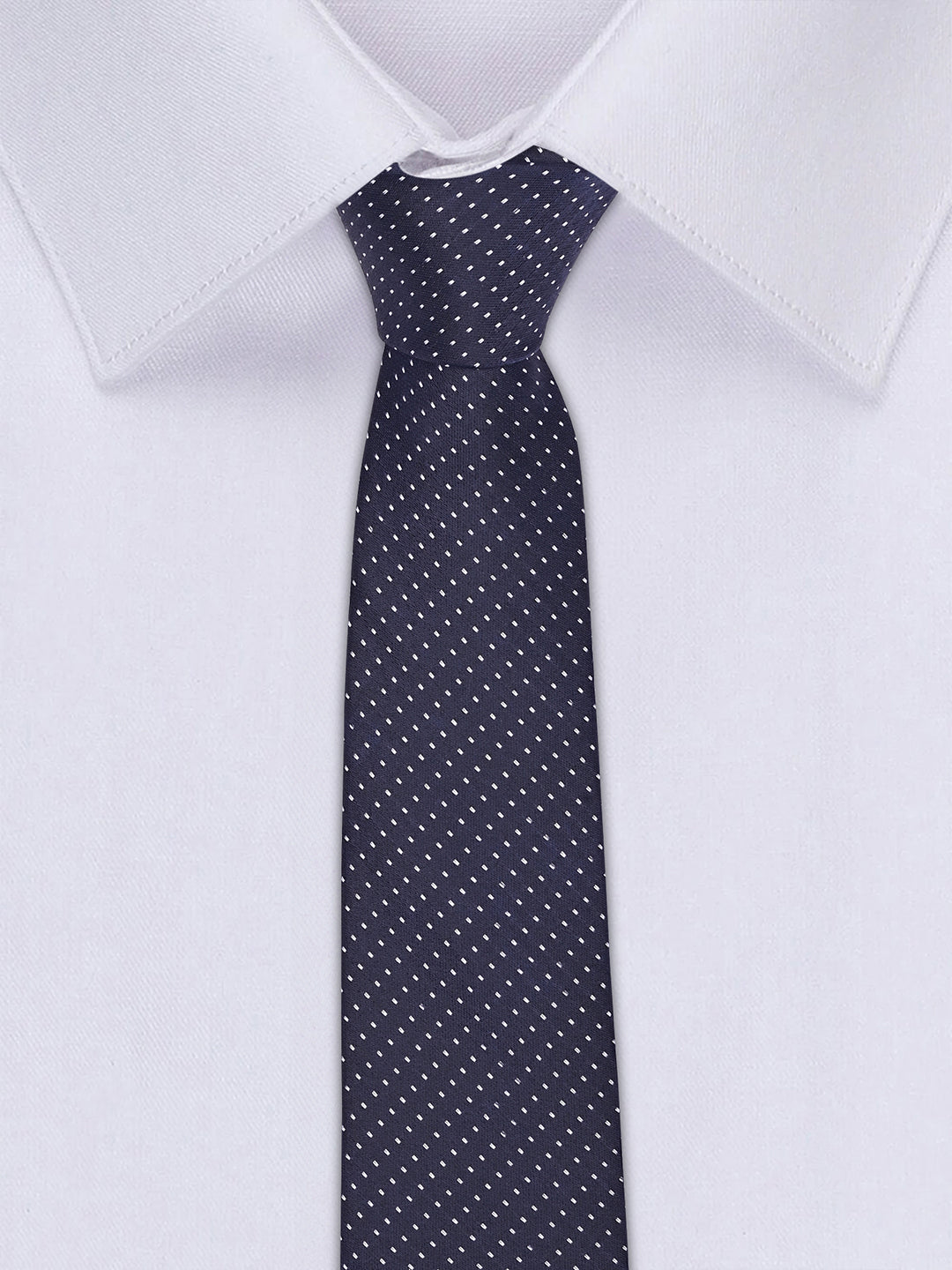 Blue Luxury Polyster Micro Fabric Necktie Set Pocket Square Golden Tiepin