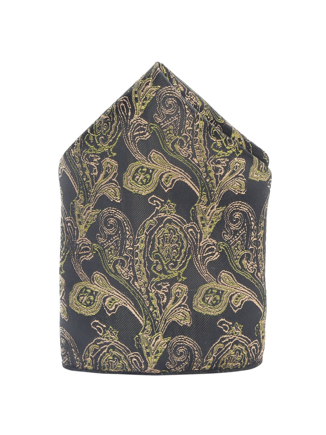 Seaweed Green Italian Silk Necktie Set Pocket Square Golden Tiepin