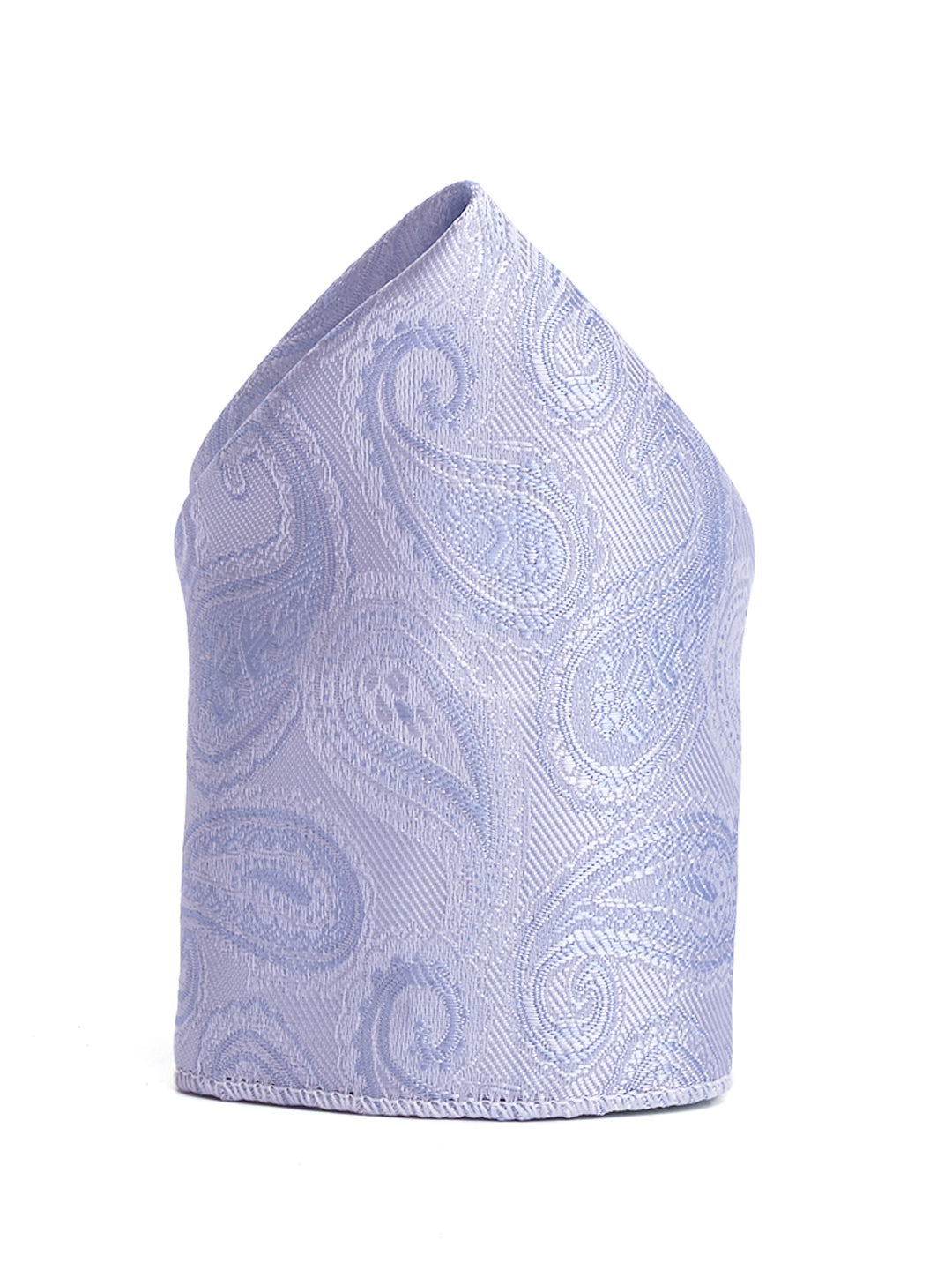 Blue Grey Luxury Italian Silk Necktie Set Pocket Square Golden Tiepin