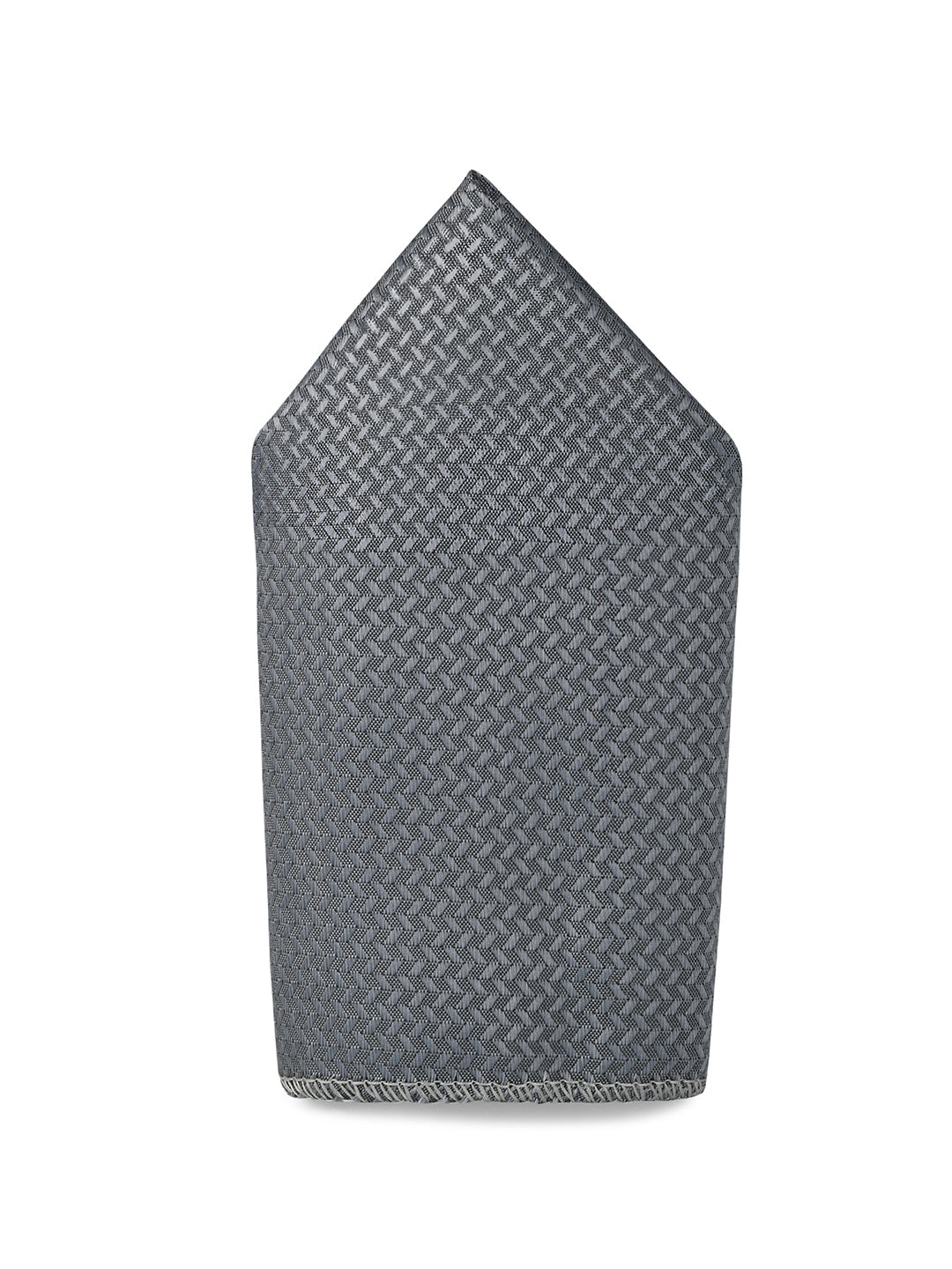 Grey Luxury Polyster Micro Fabric Necktie Set Pocket Square Golden Tiepin