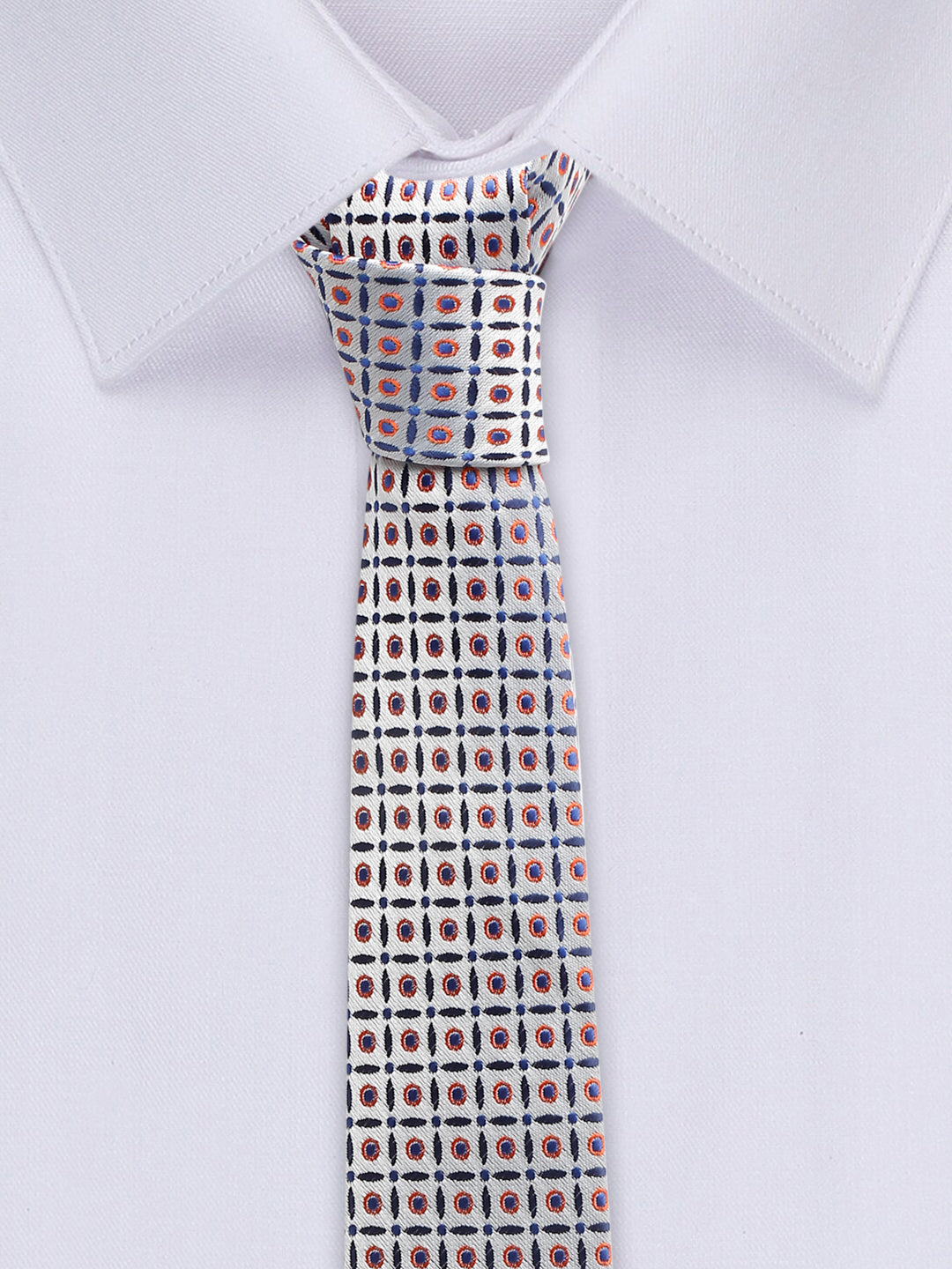Cloud Grey Italian Silk Necktie Set Pocket Square Golden Tiepin