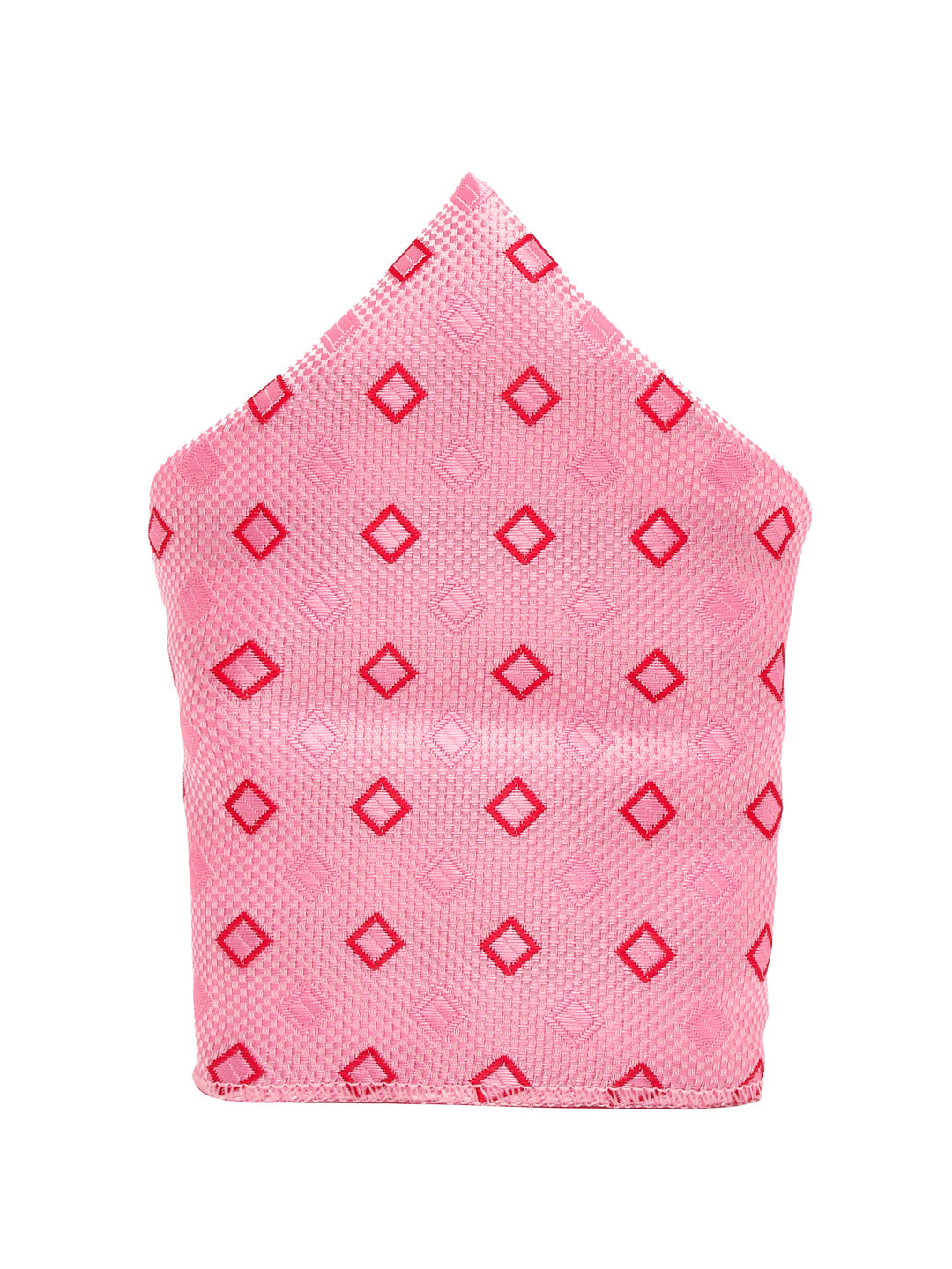Blush Peach Italian Silk Necktie Set Pocket Square Golden Tiepin