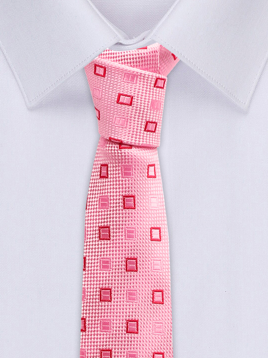Blush Peach Italian Silk Necktie Set Pocket Square Golden Tiepin