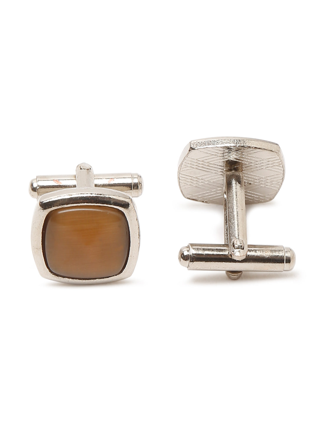 Checkered Green Italian Silk Necktie Set Pocket Square Chrome Tiepin cufflinks and Brooch