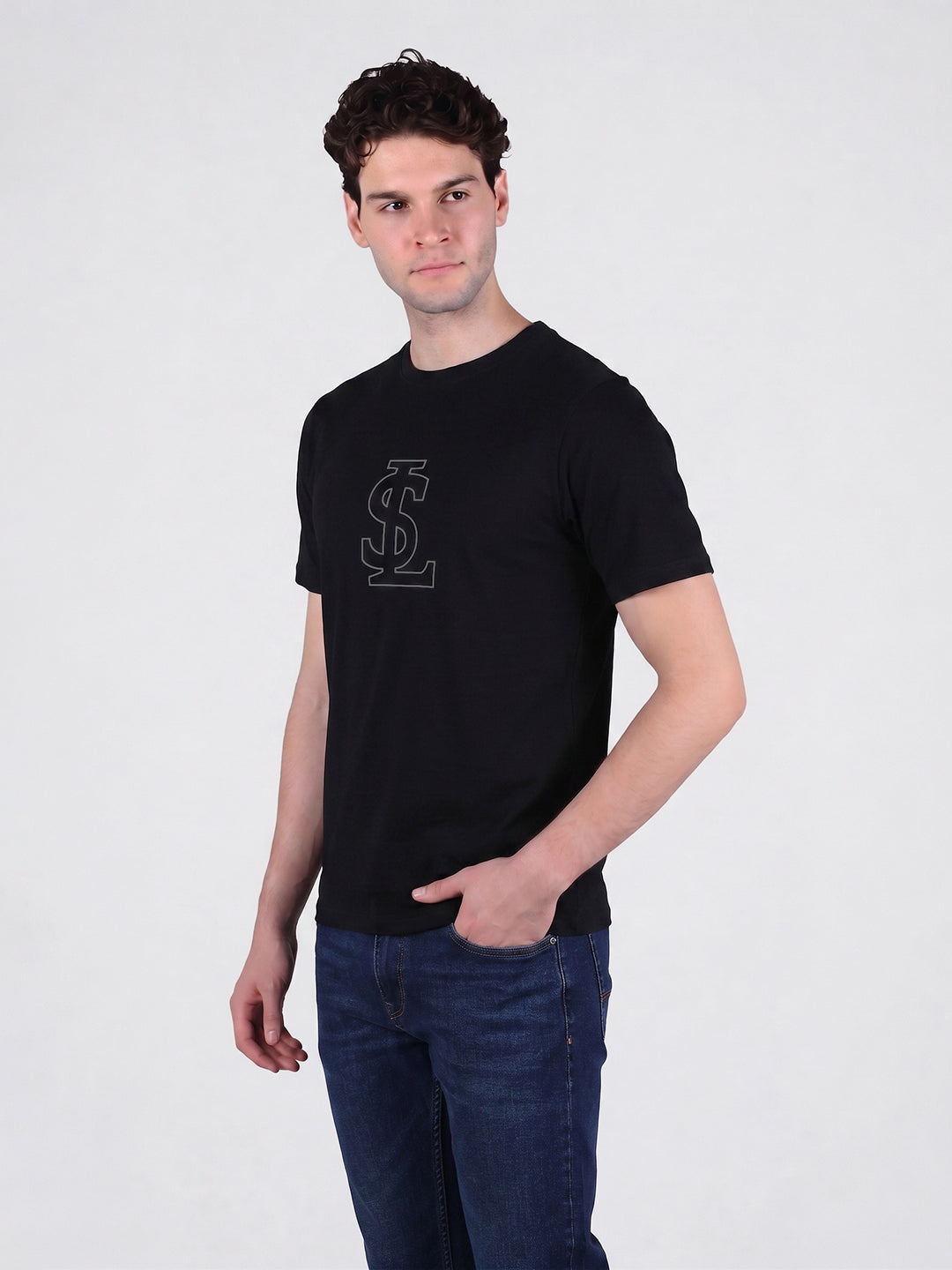 Men's Ultrasoft Roundneck Black T-shirt