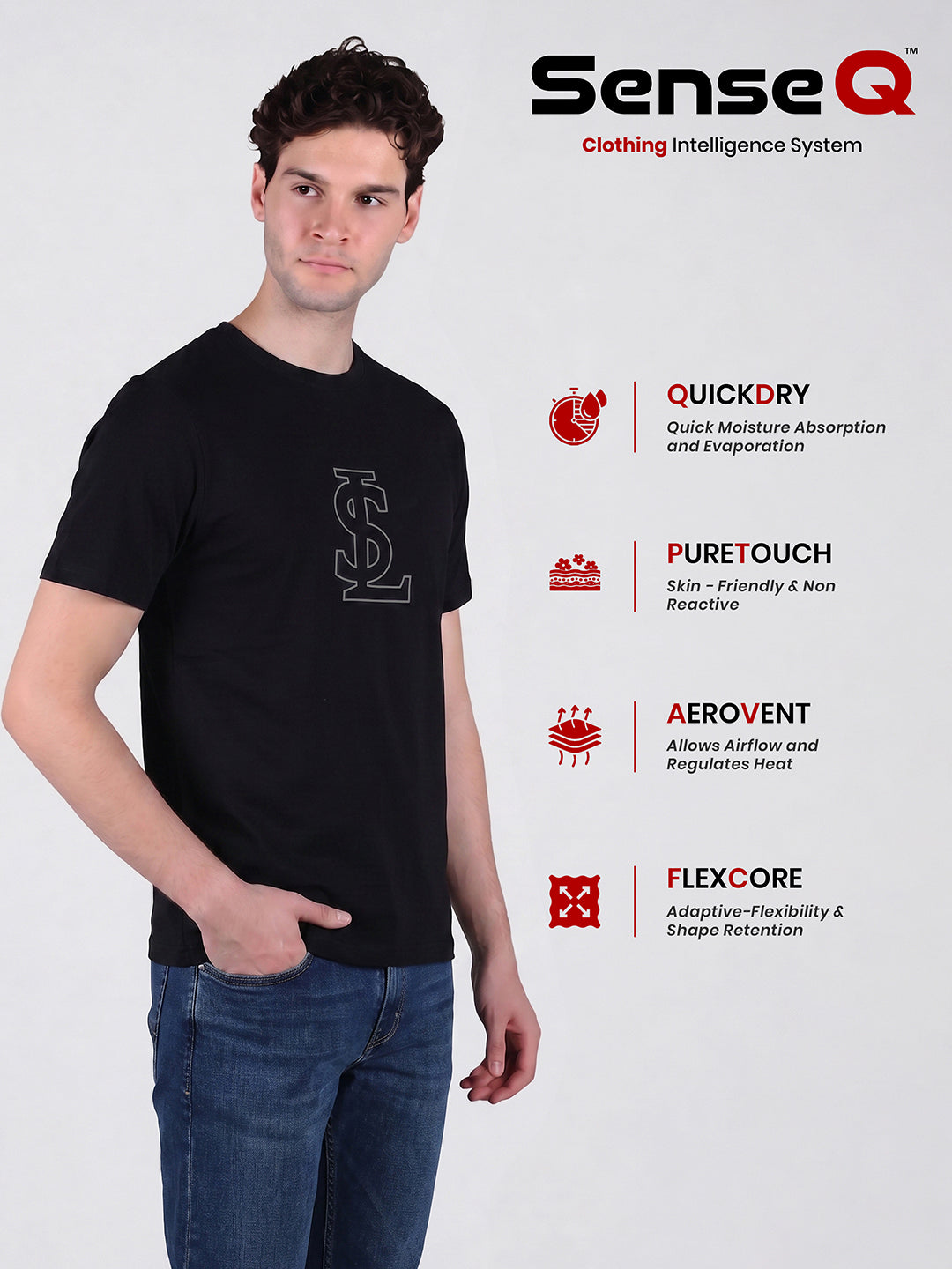 Men's Ultrasoft Roundneck Black T-shirt