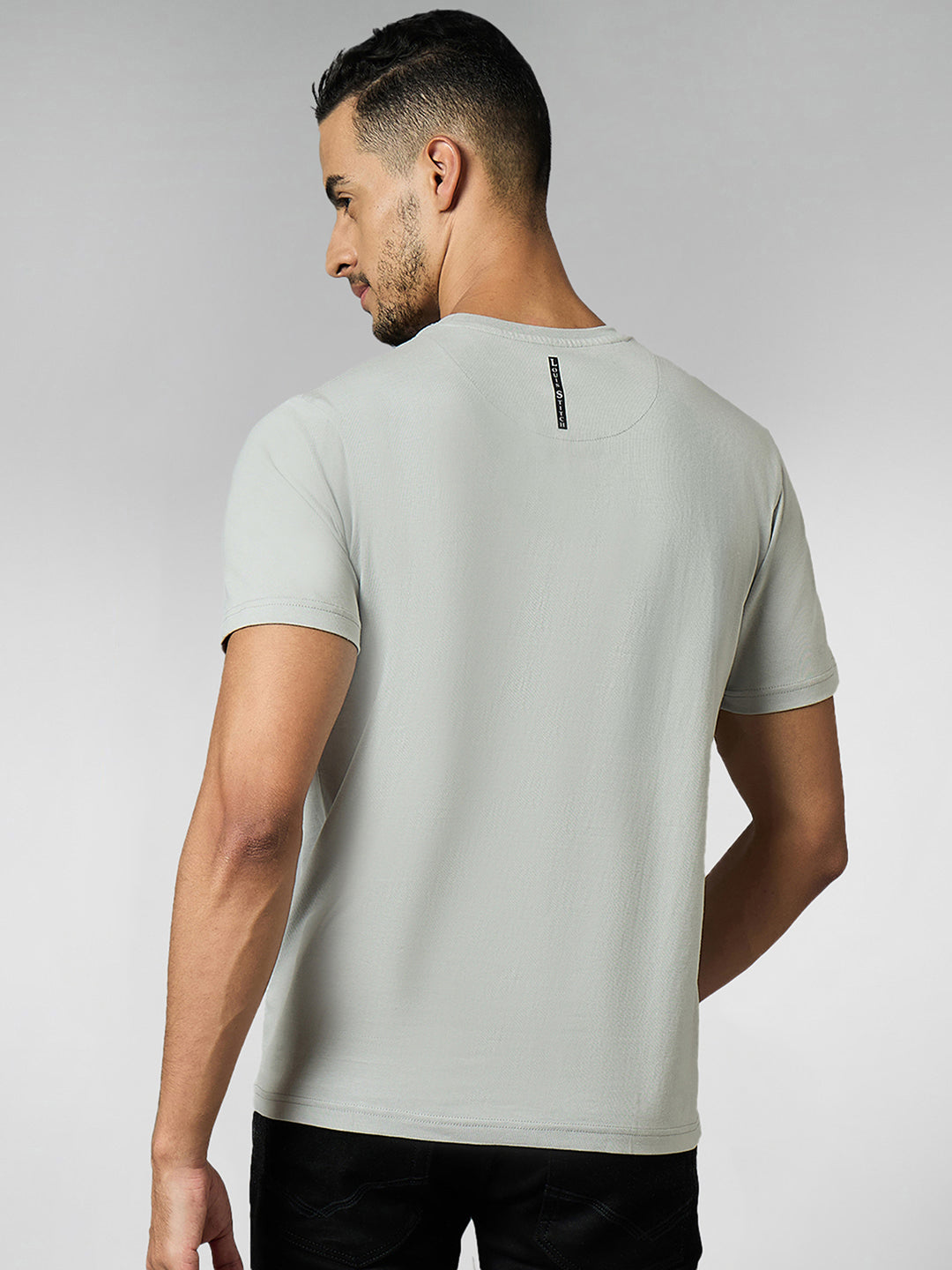 Men's Super Combed Cotton Grey Regular Fit Half Sleeve Round Neck T-Shirt