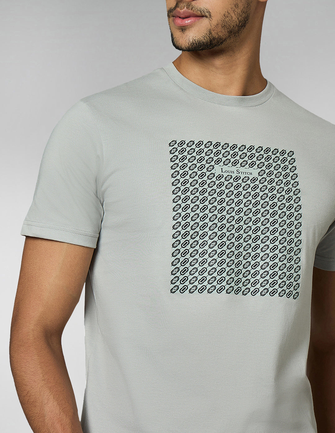 Men's Super Combed Cotton Grey Regular Fit Half Sleeve Round Neck T-Shirt
