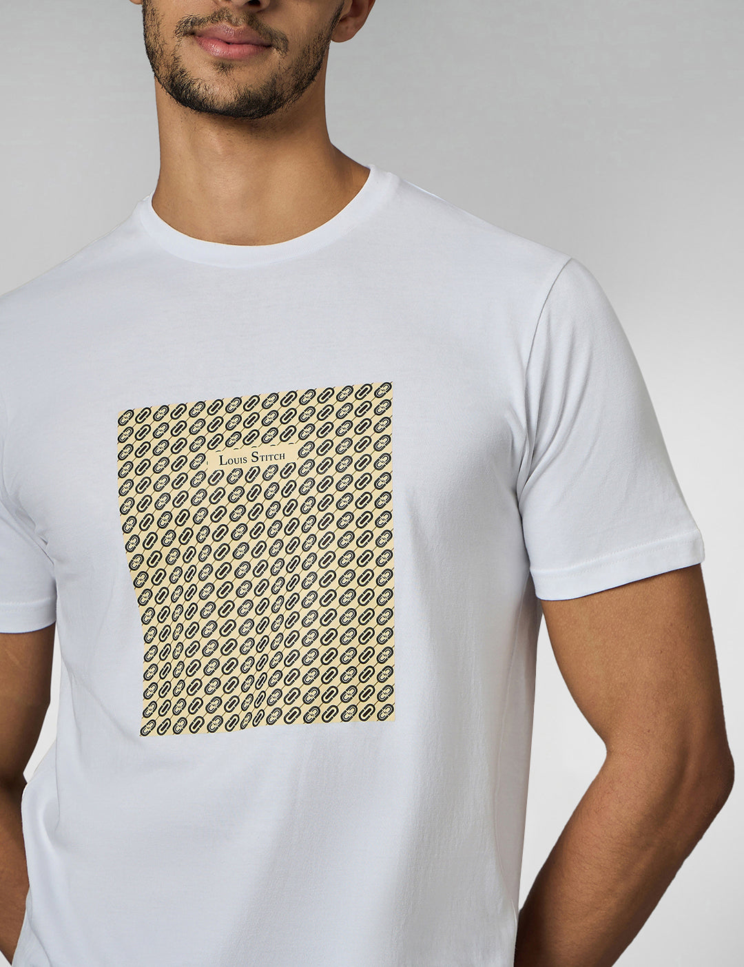 Men's Super Combed Cotton White Regular Fit Half Sleeve Round Neck T-Shirt