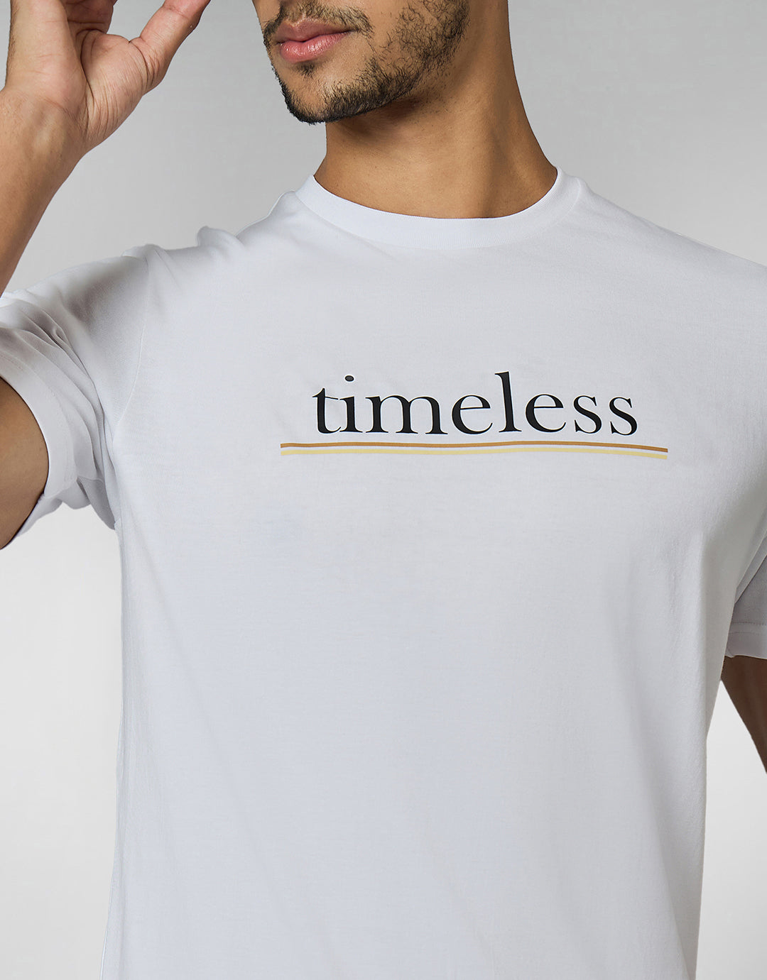 Men's Super Combed Cotton White Regular Fit Half Sleeve Round Neck T-Shirt