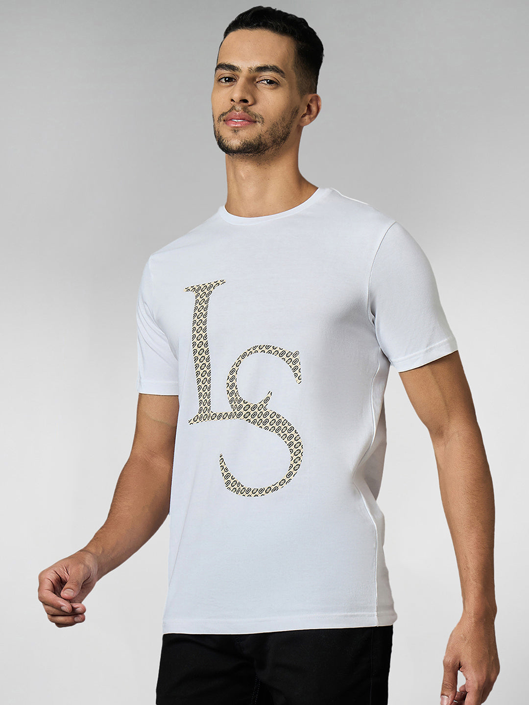 Men's Super Combed Cotton White Regular Fit Half Sleeve Round Neck T-Shirt