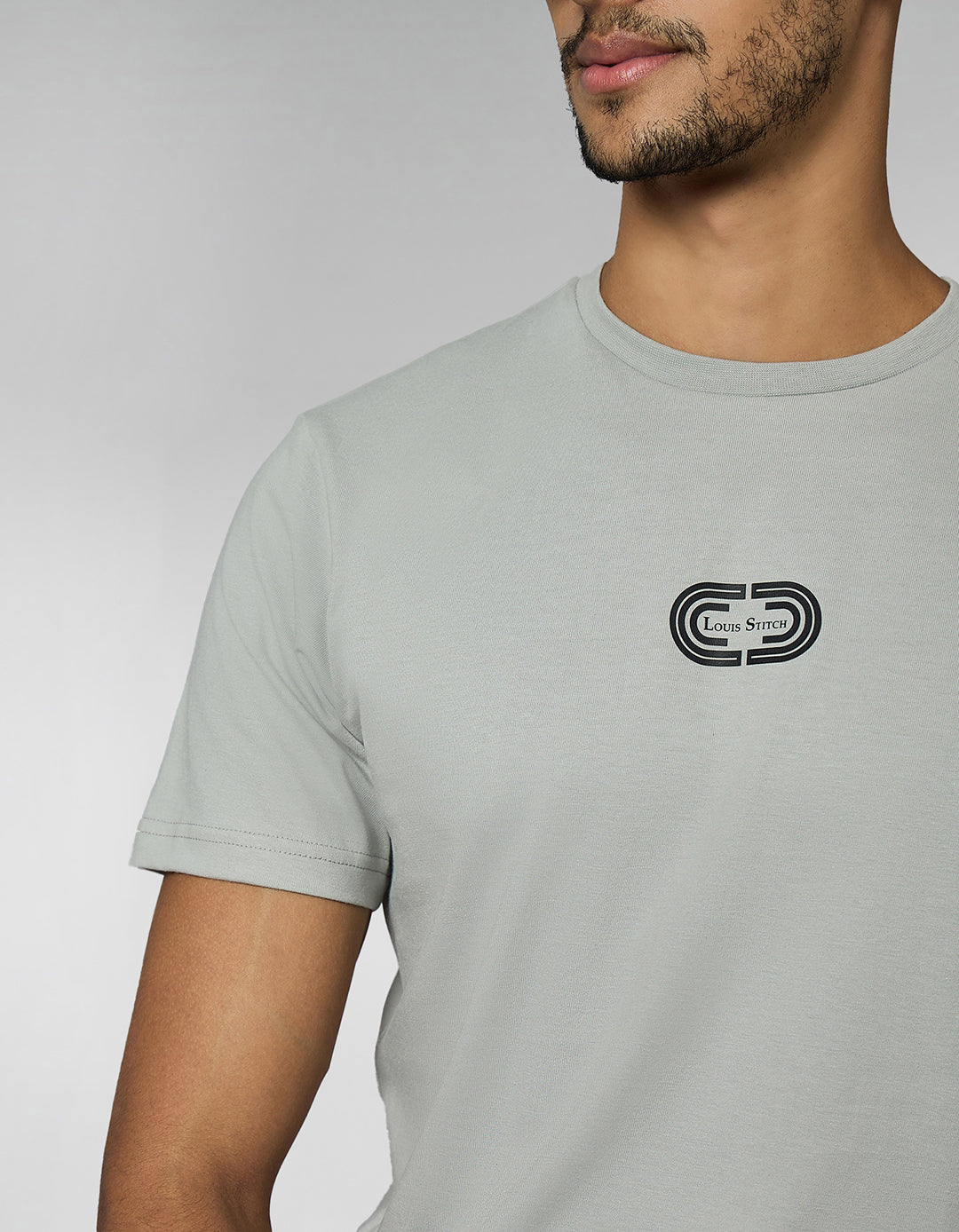 Men's Super Combed Cotton Grey Regular Fit Half Sleeve Round Neck T-Shirt