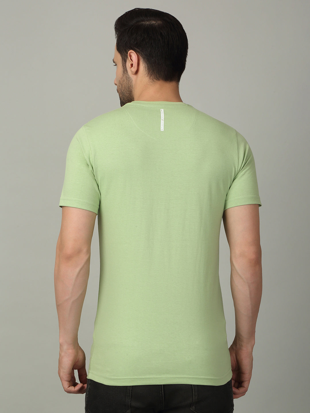 Men's Super Combed Cotton Printed Mint Green T-shirt
