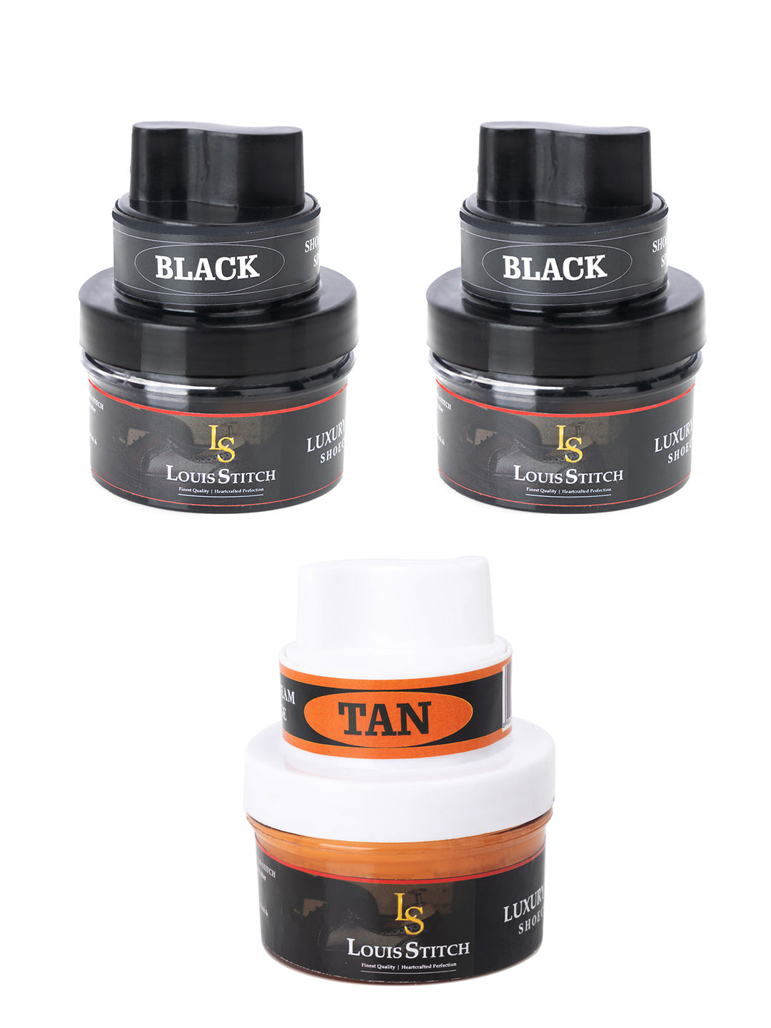 Black and Tan Leather Shoe Cream with Applicator For Leather items