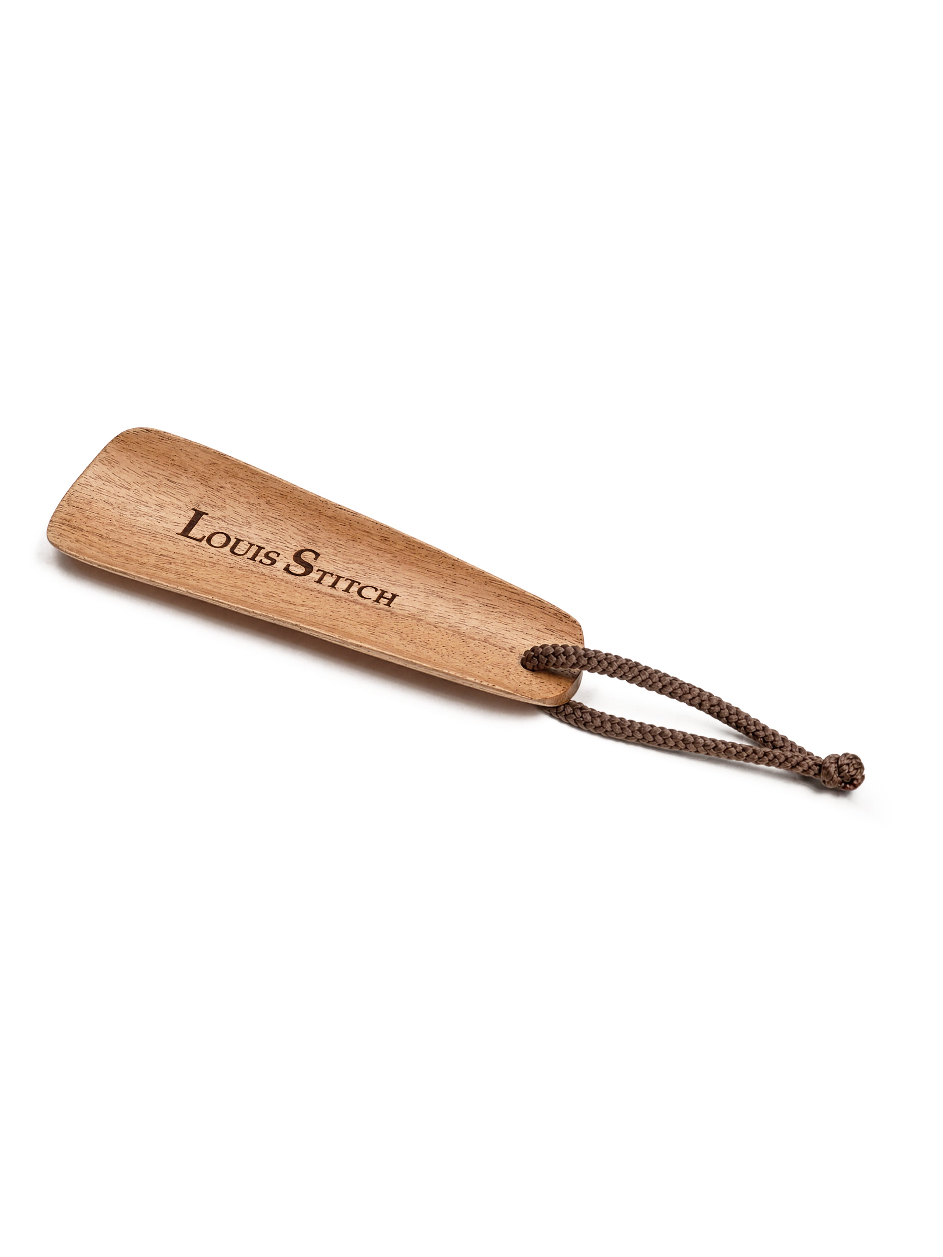 Premium 6-inch Natural Wooden Shoe Horn with Loop