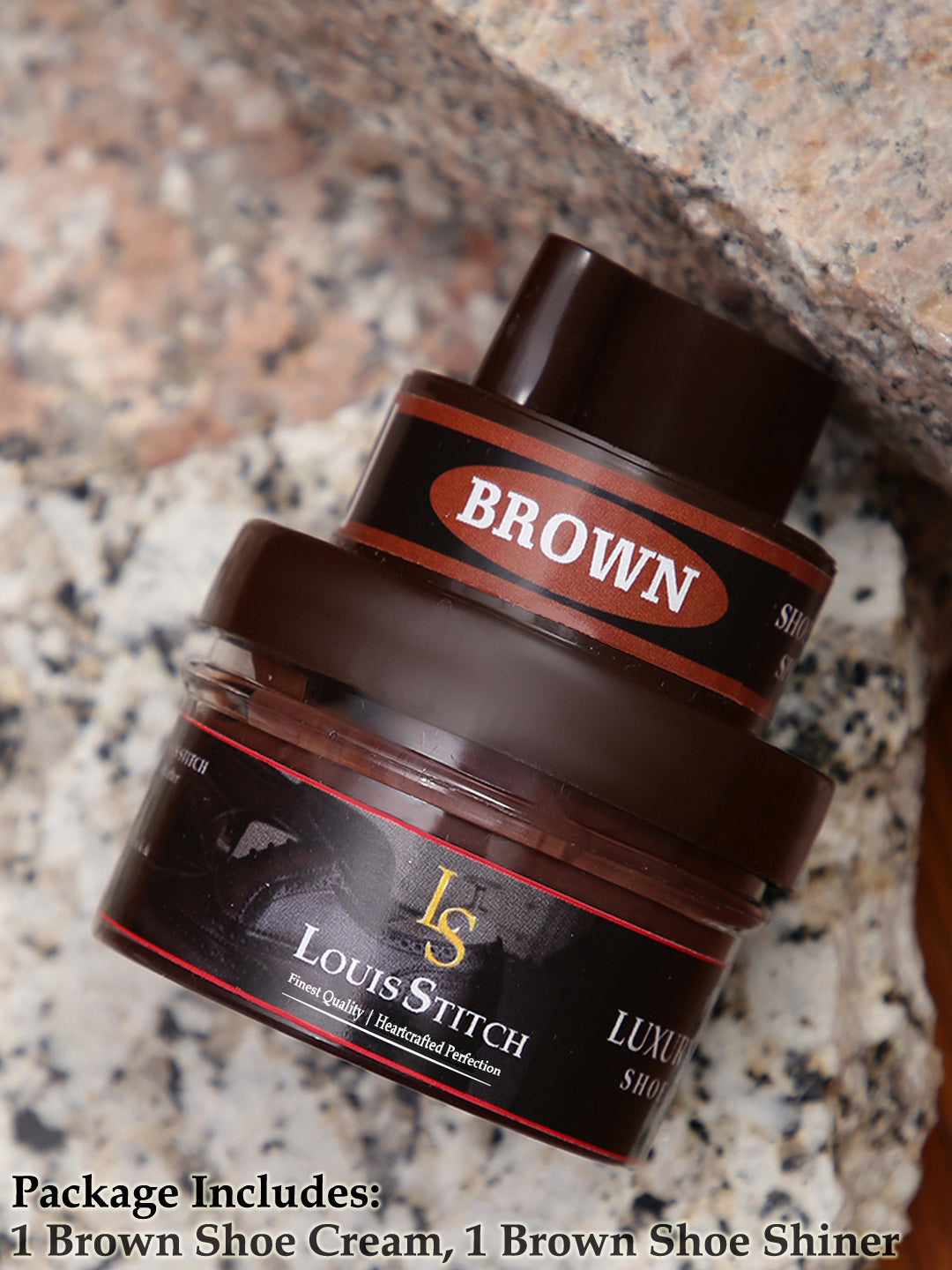 Brown Shoe Shiner and Shoe Cream with Applicator For Leather items