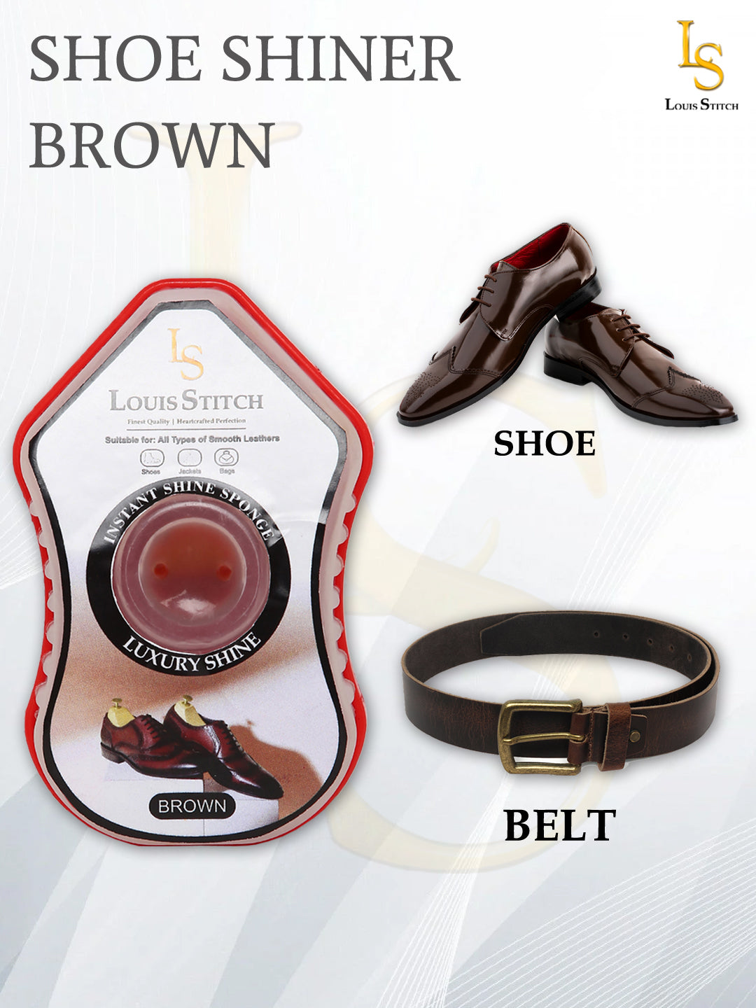 Brown Shoe Shiner and Shoe Cream with Applicator For Leather items