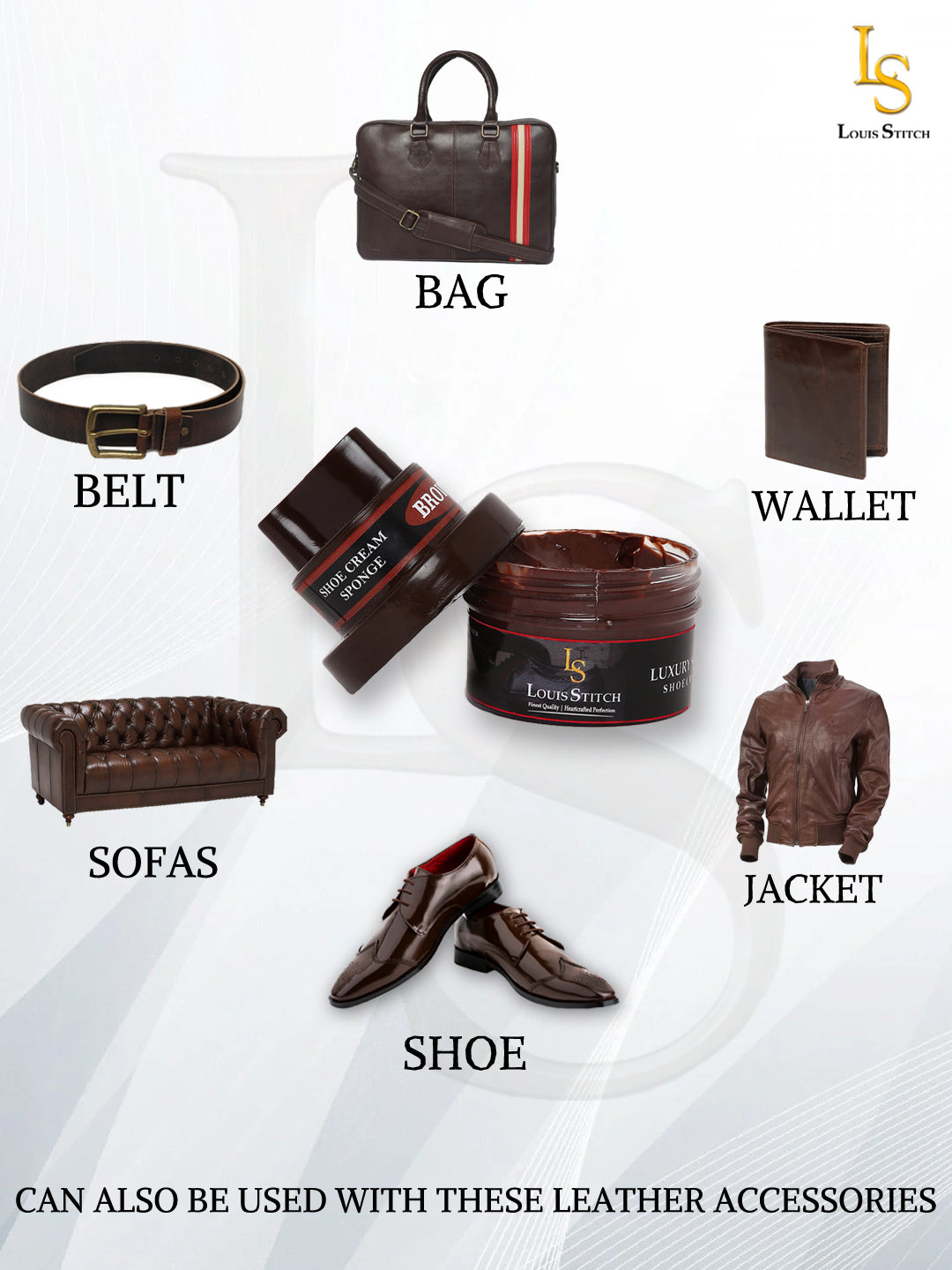 Brown Shoe Shiner and Shoe Cream with Applicator For Leather items