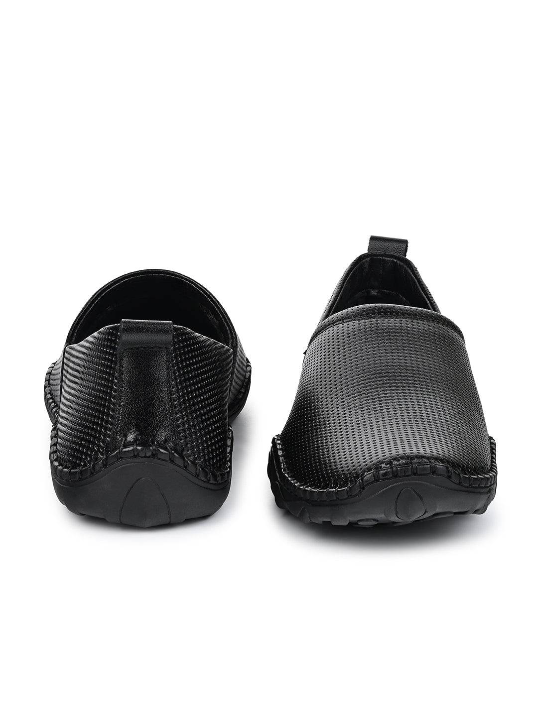 Jet Black Genuine Leather Ultra Lightweight Stylish Stich Nagra Jutis and Mojaris