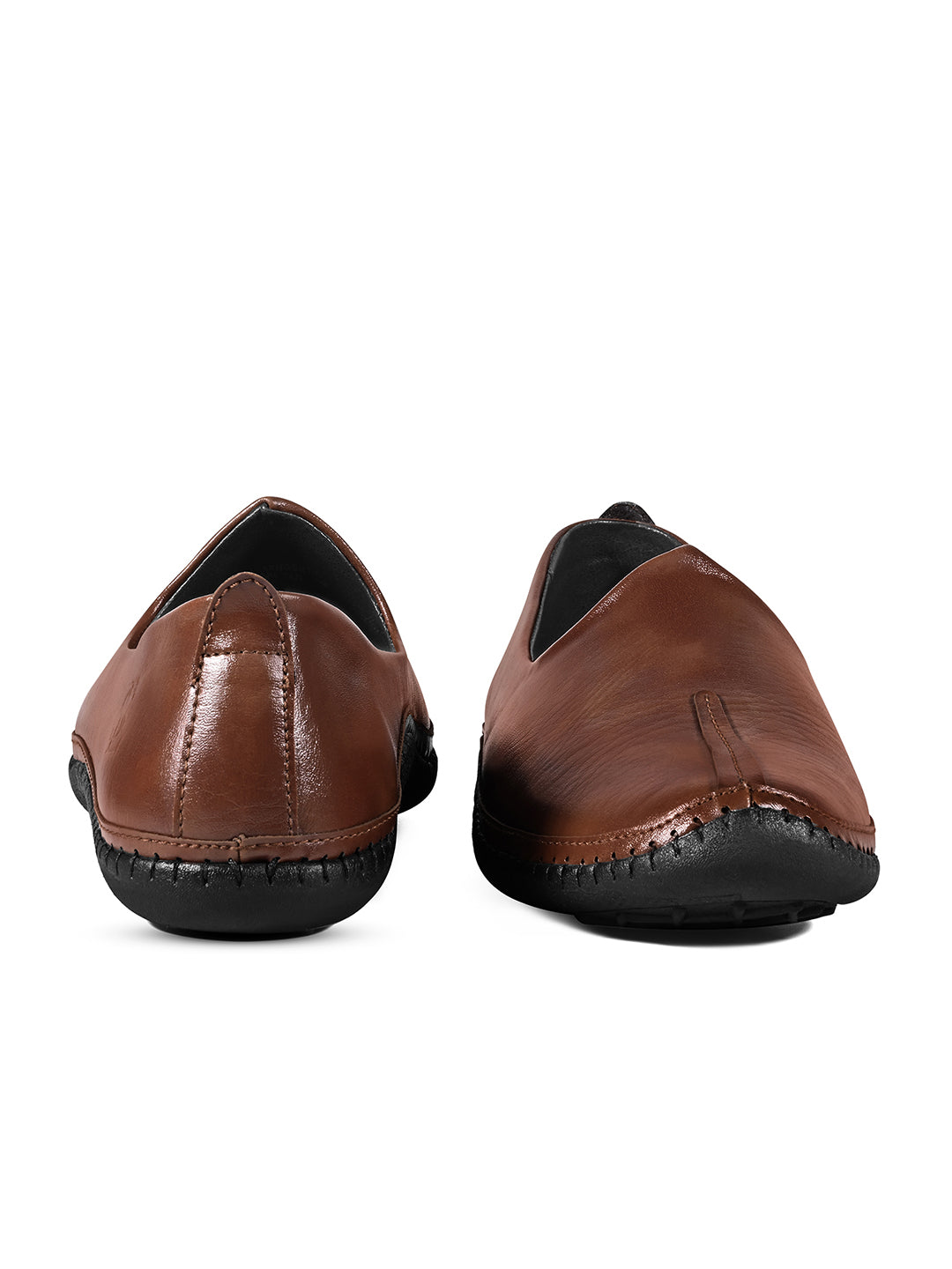 Russet Tan Ethnic Slip-On Shrunken Nagra Juti and Mojari