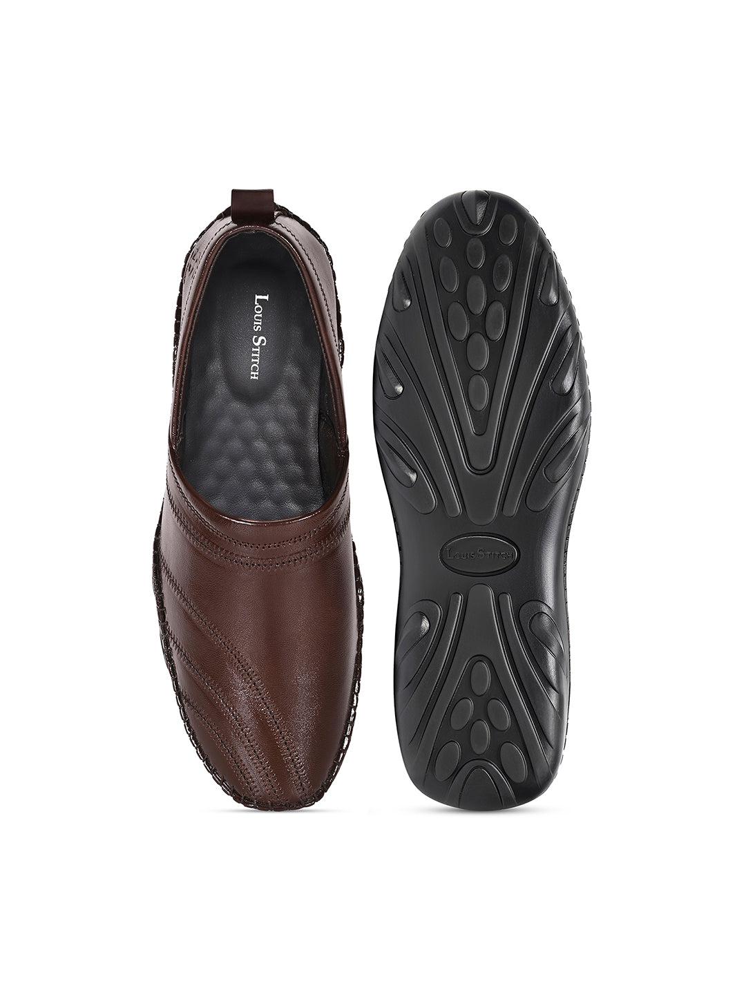 Brunette Brown Genuine Leather Ultra Lightweight Nagra Jutis and Mojaris