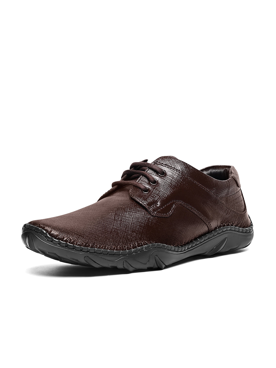 Brunette Brown Safiano Leather Ultra Lightweight Derbys