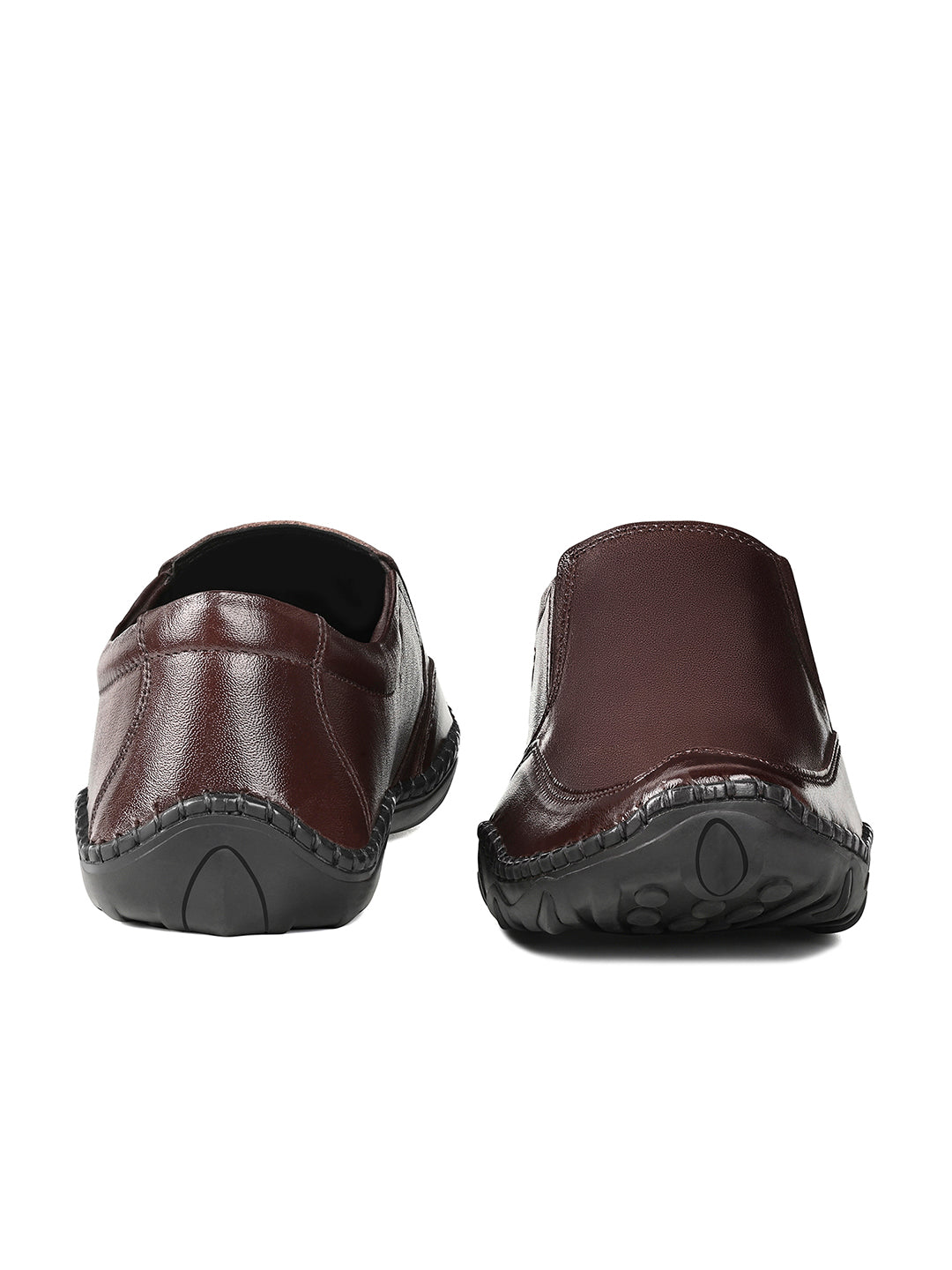 Brunette Brown Genuine Leather Ultra Lightweight Slip-On Shoes