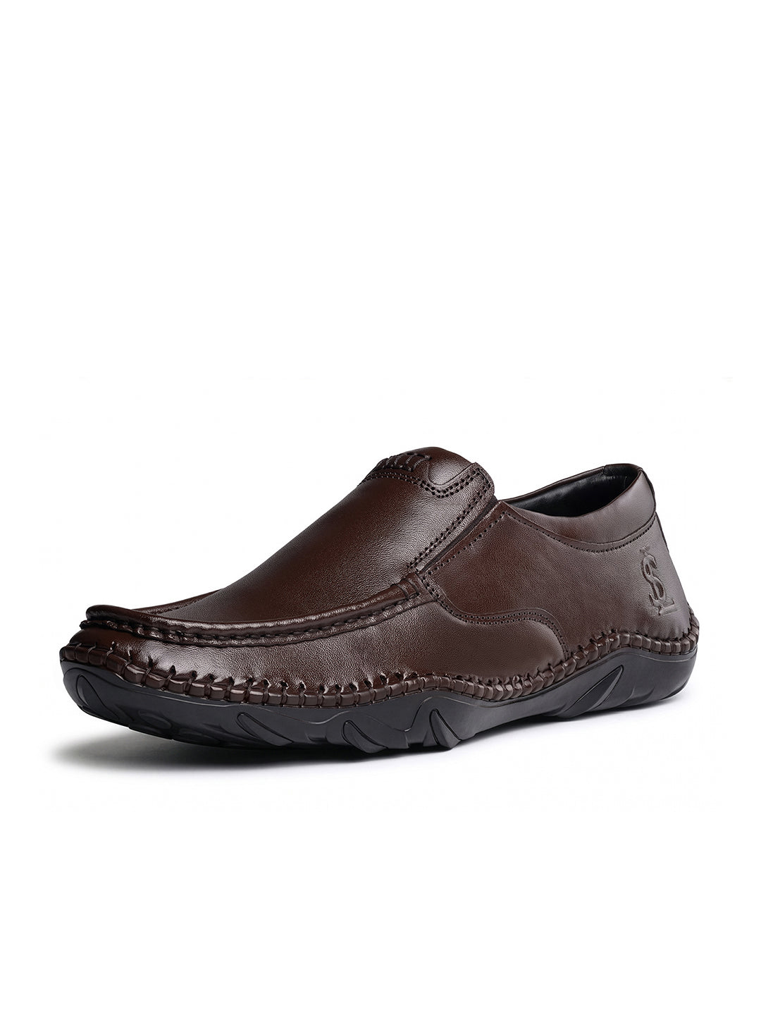 Brunette Brown Genuine Leather Ultra Lightweight Slip-On Shoes