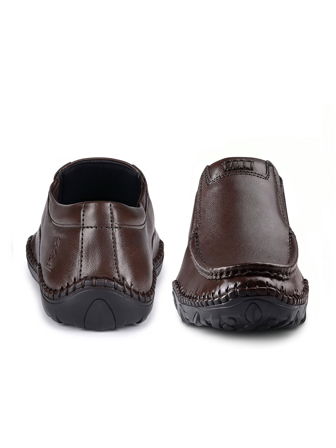 Brunette Brown Genuine Leather Ultra Lightweight Slip-On Shoes