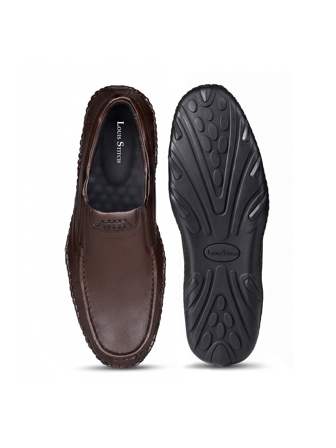 Brunette Brown Genuine Leather Ultra Lightweight Slip-On Shoes