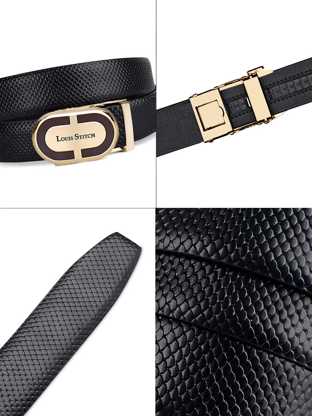 Handcrafted Italian Leather Auto Lock Formal Belt For Men