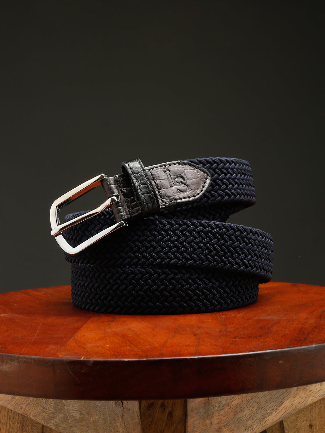 LOUIS STITCH Men's Braided Elastic Stretch Belt