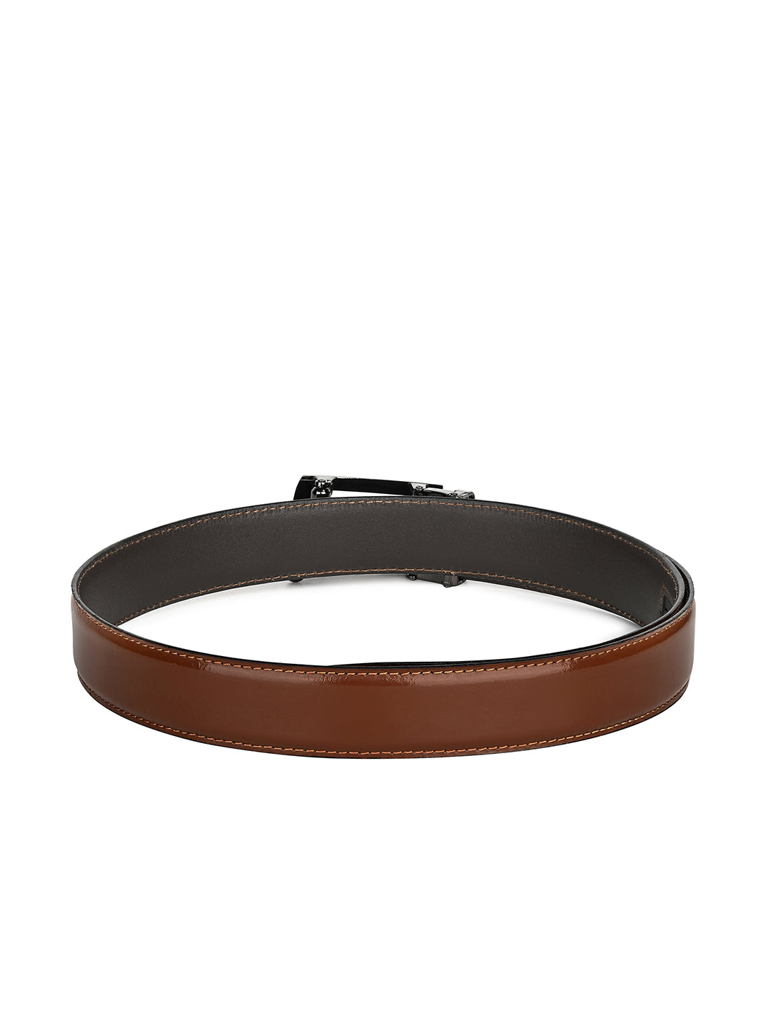 Premium VT Leather Men's Chrome Buckle Auto Lock Belt