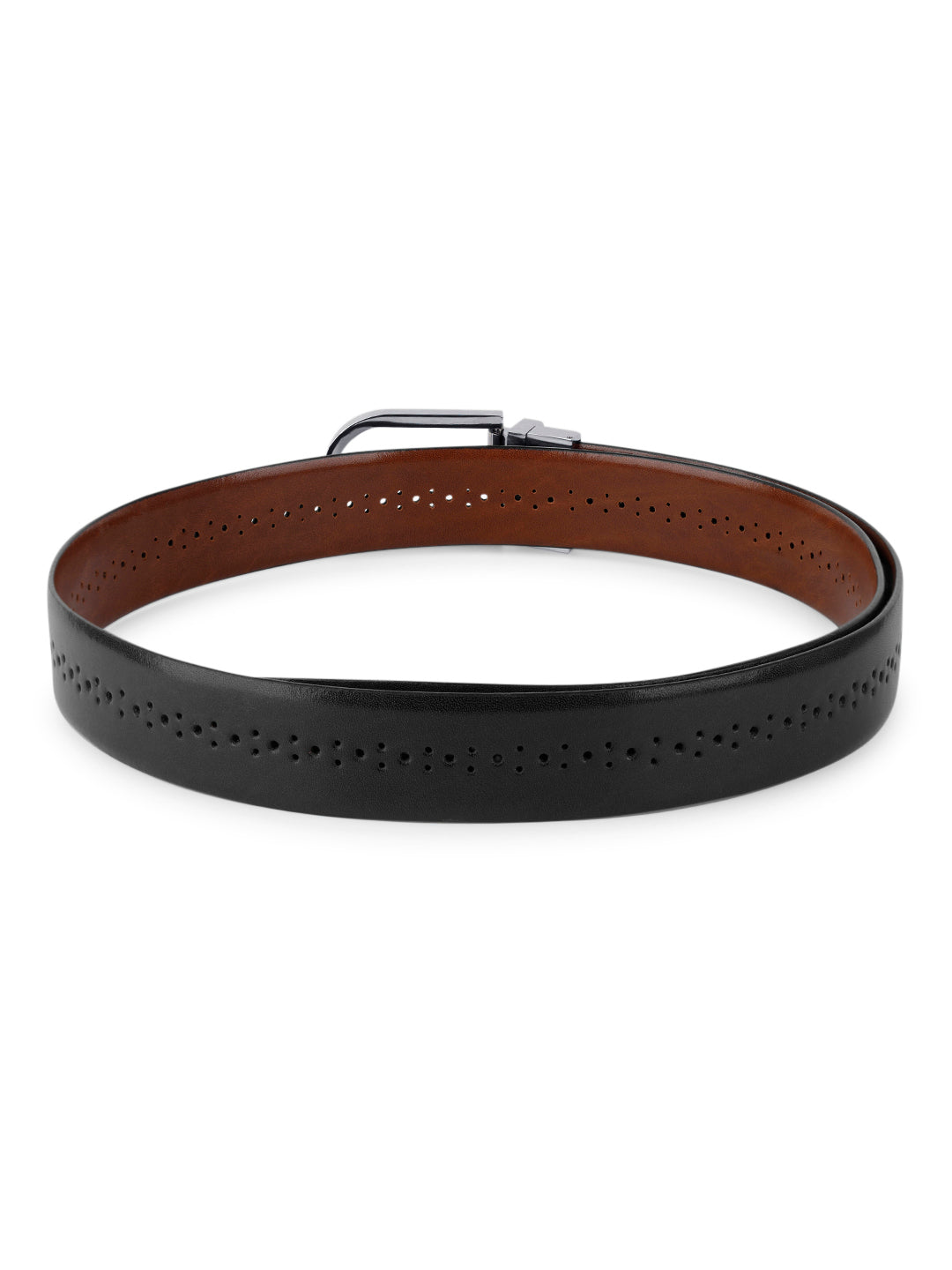 Handcrafted Spanish Leather Brogue Punch Reversible Belt For Men