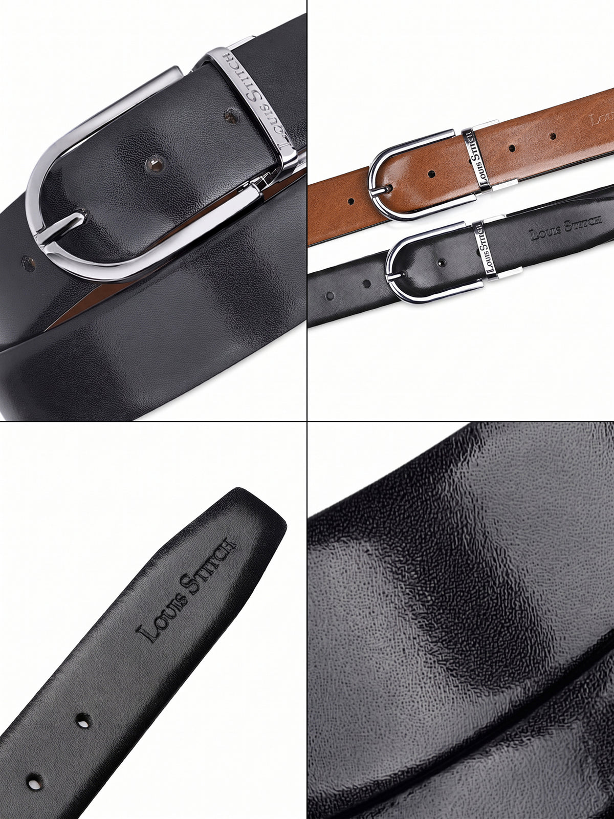Handcrafted Spanish Leather Reversible Belt For Men