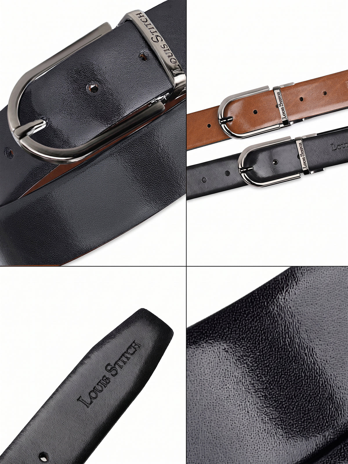 Handcrafted Spanish Leather Reversible Belt For Men