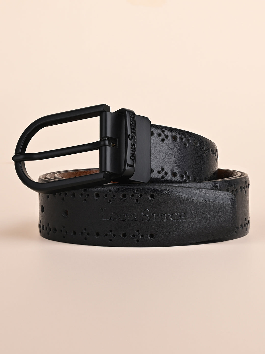 Handcrafted Spanish Leather Brogue Punch Reversible Belt For Men