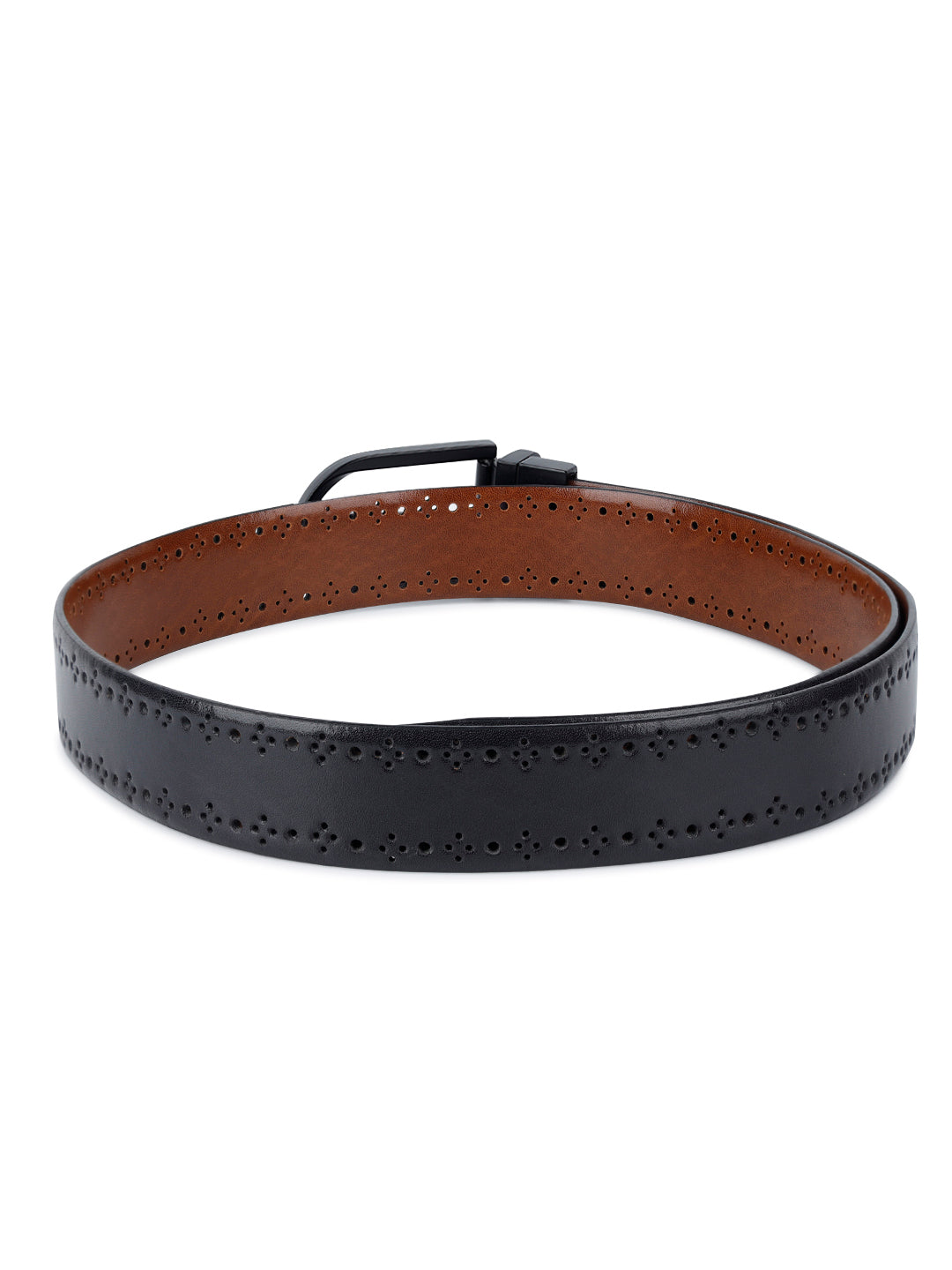 Handcrafted Spanish Leather Brogue Punch Reversible Belt For Men