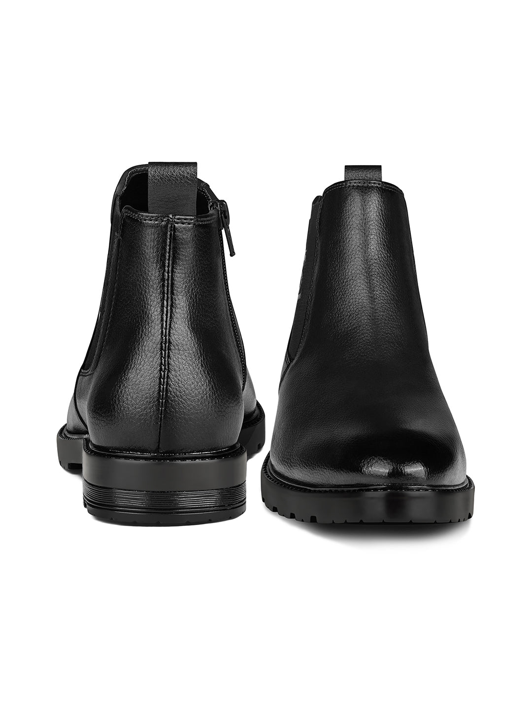 Charcoal Black Mid-Top Ankle Slip-On Chelsea Boots