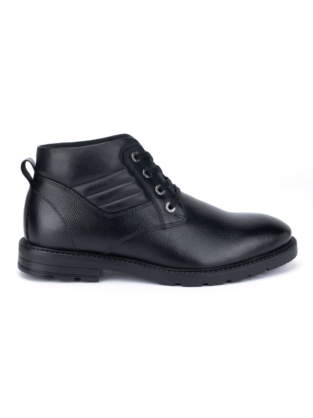 Jet Black Handcrafted Italian Leather High Ankle Chukka Boots