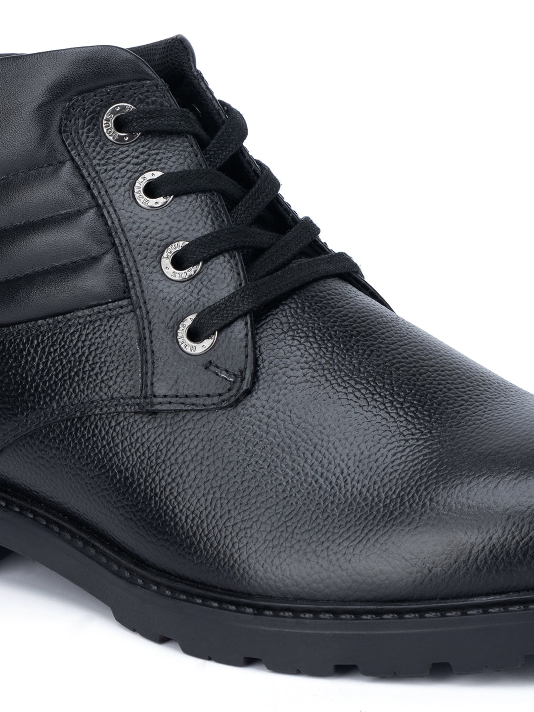 Jet Black Handcrafted Italian Leather High Ankle Chukka Boots